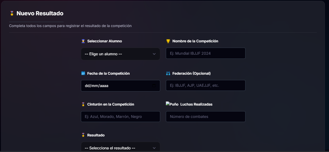Asignar competición al alumno