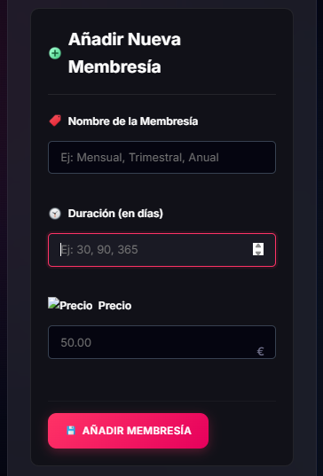 Crear nueva membresía